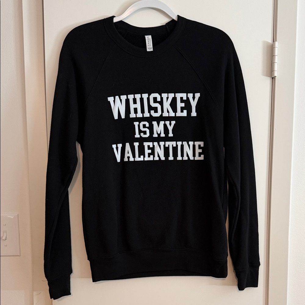 Bella Canvas Black Crewneck Sweater with White Graphic